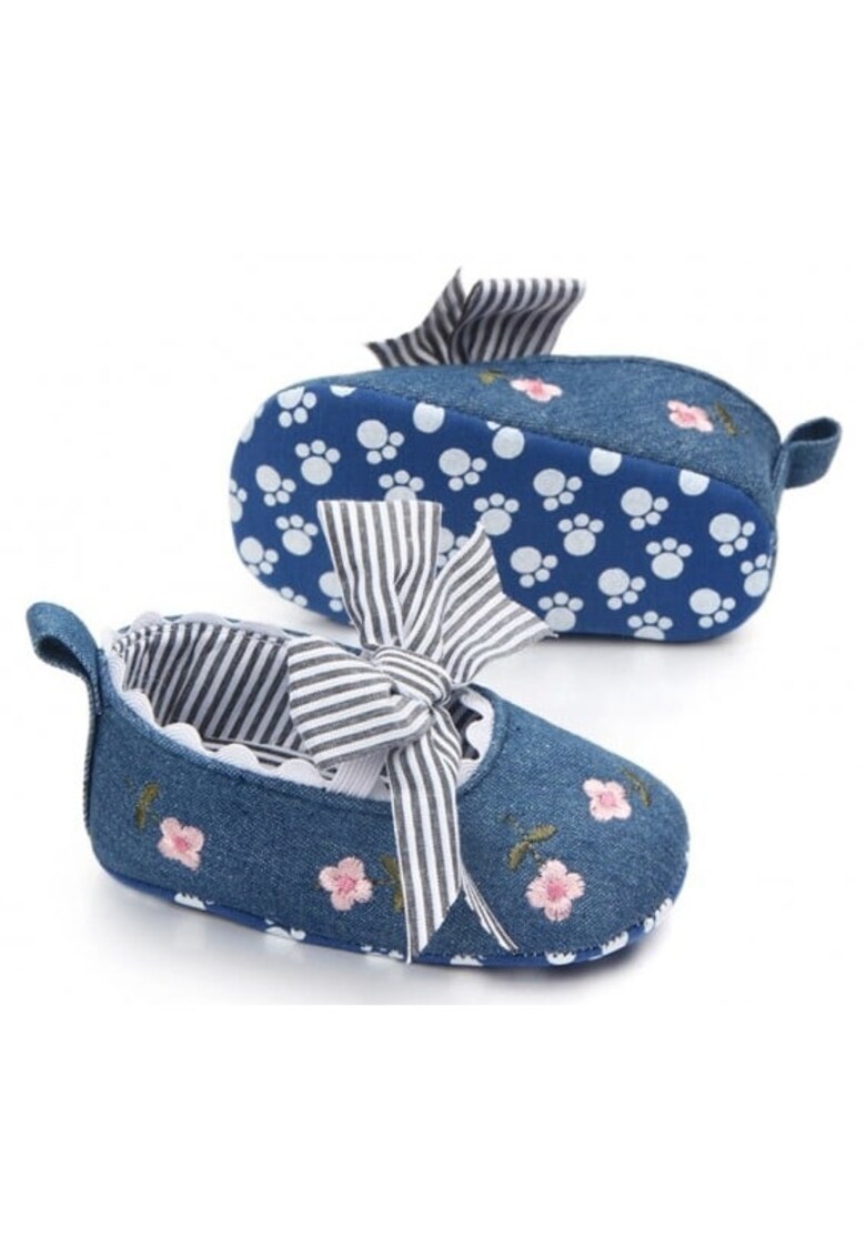 Pantofi Model AL 16050 Floricele - Textil - Denim - Multicolor