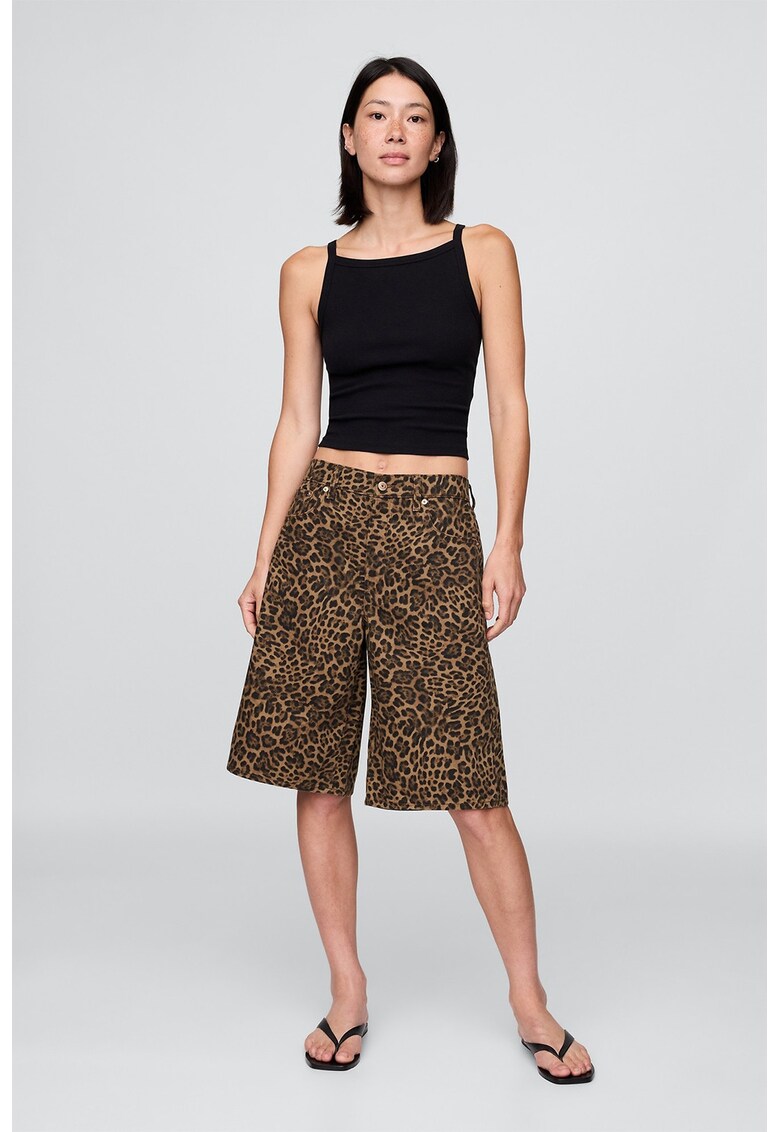 Bermude evazate cu animal print