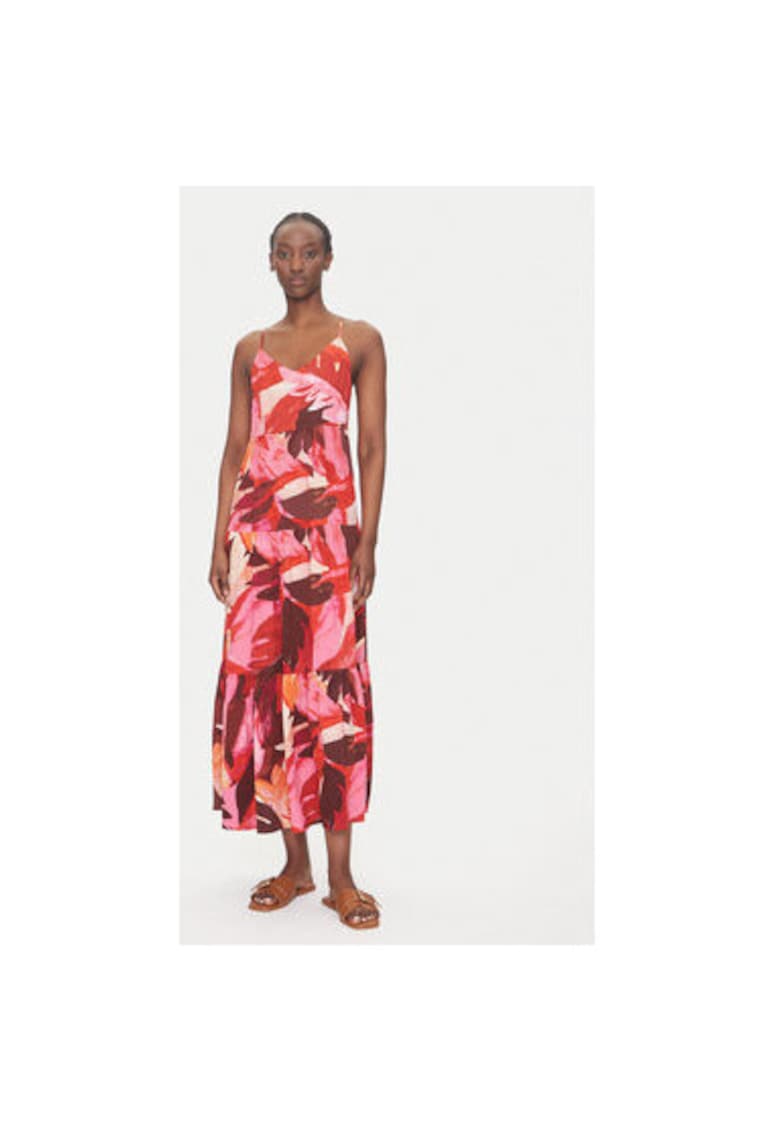 Rochie maxi cu model cu frunze