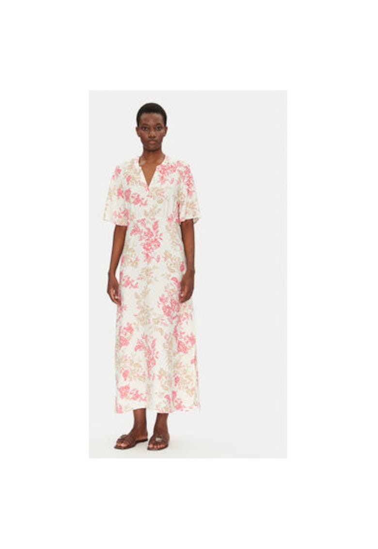 Rochie de vara dama 20615458 - Viscoza/Poliamida - 45797 - Ecru/Roz