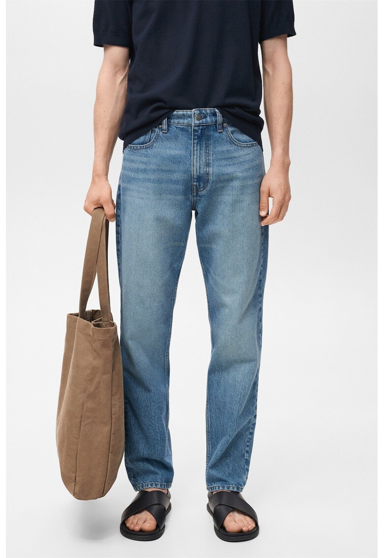 Blugi cu aspect decolorat - Albastru deschis