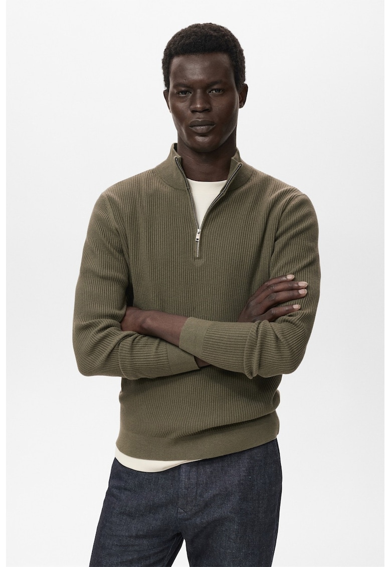 Pulover cu fermoar scurt