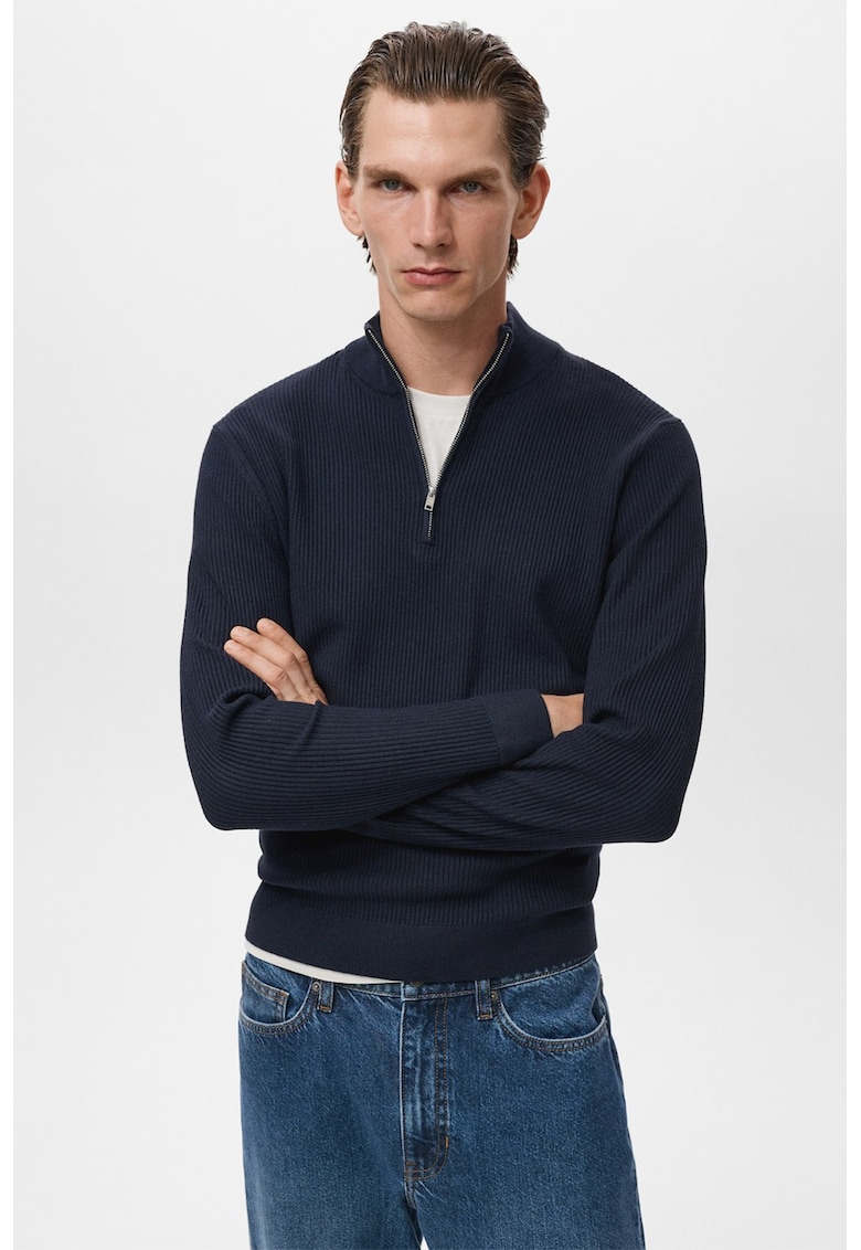 Pulover cu fermoar scurt