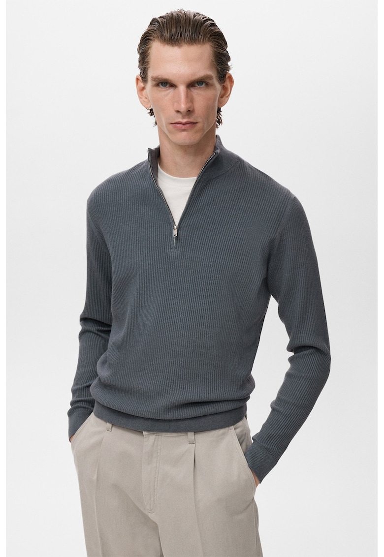 Pulover cu fermoar scurt