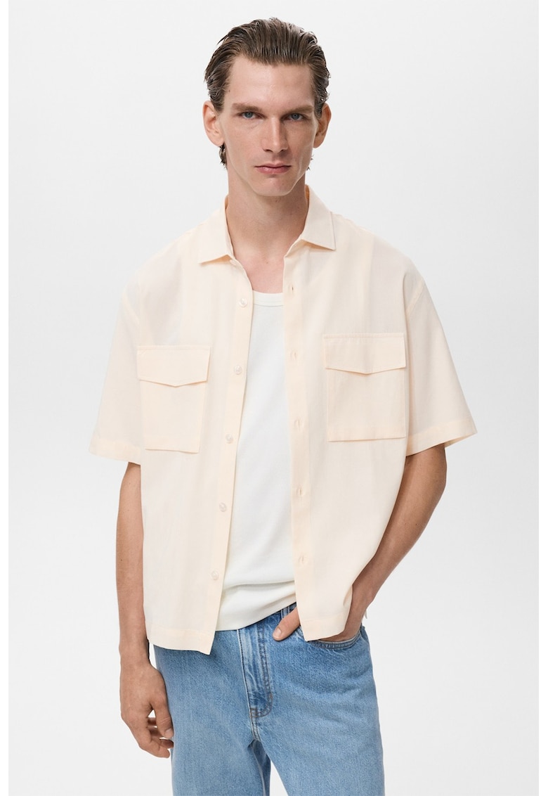 Camasa din amestec de lyocell cu buzunare pe piept