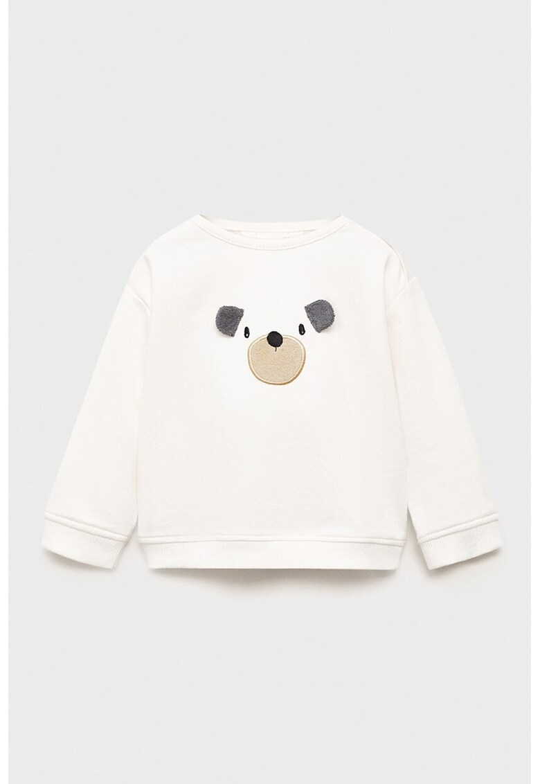 Bluza de trening cu model urs - Alb/Auriu