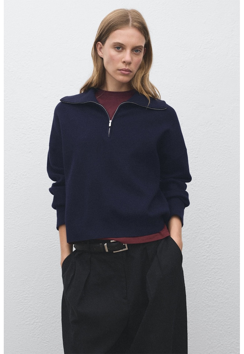 Pulover cu fenta cu fermoar