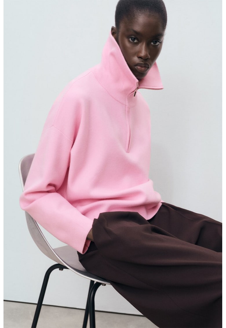 Pulover cu fenta cu fermoar