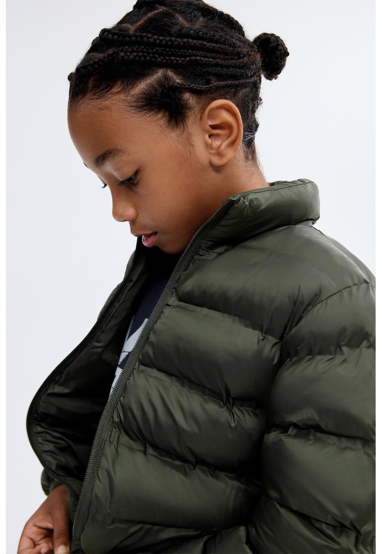 Geaca cu vatelina si eticheta interioara pentru nume - Kaki inchis