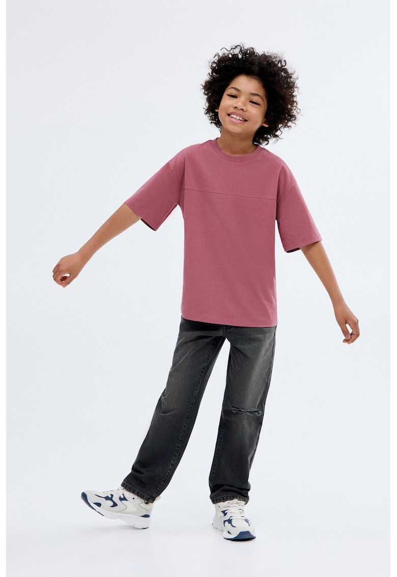 Blugi drepti cu aspect decolorat