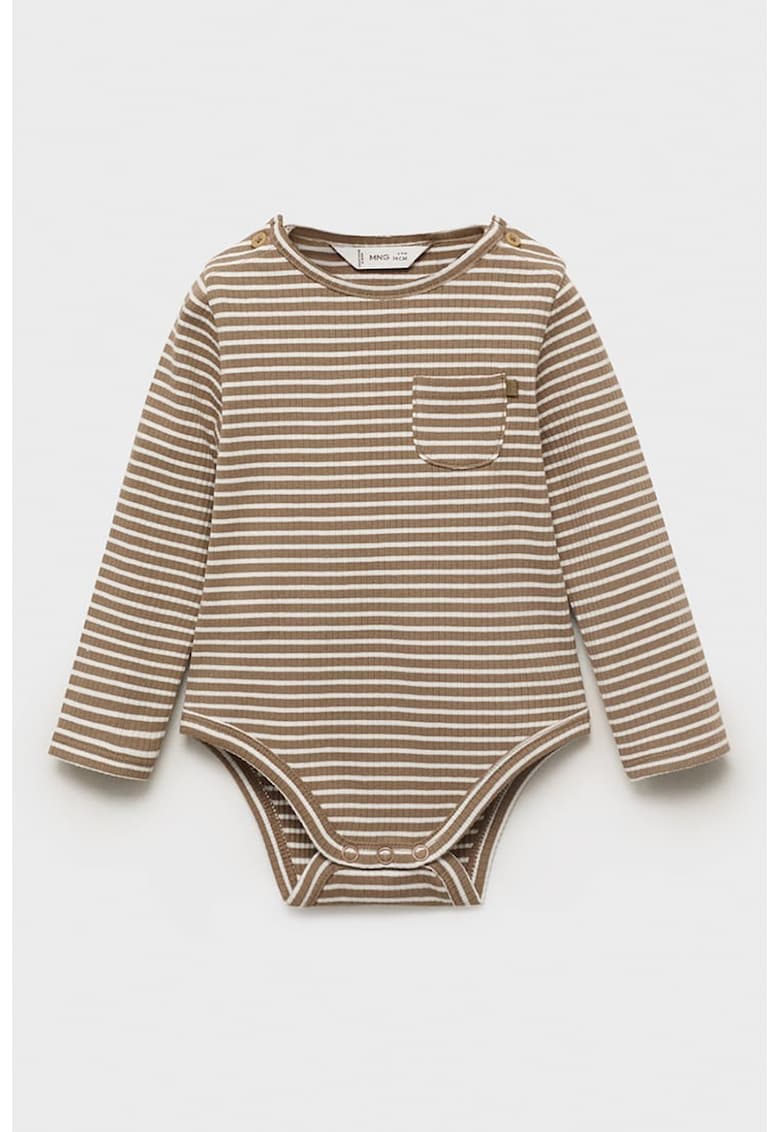 Body cu buzunar pe piept si dungi