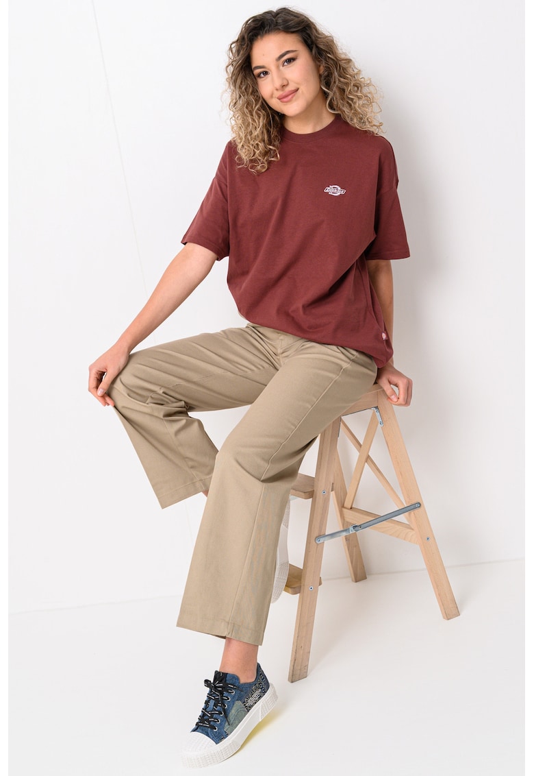 Pantaloni de bumbac cu croiala dreapta