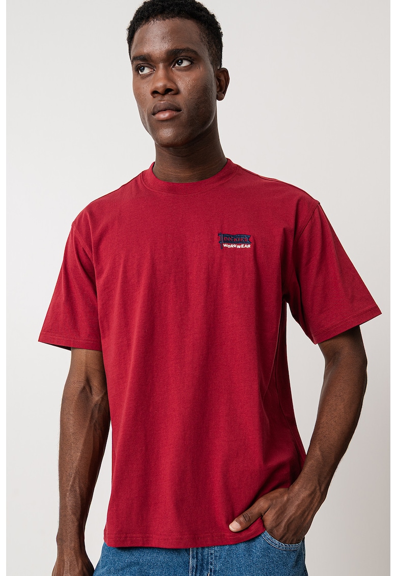 Tricou de bumbac cu logo in relief