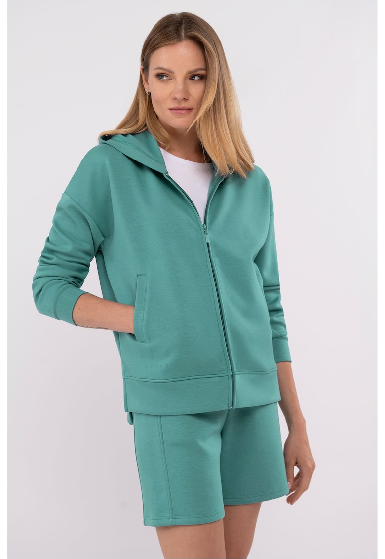 Hanorac cu fermoar pentru femei B-Florence - Turcoaz - Regular Fit - Turcoaz