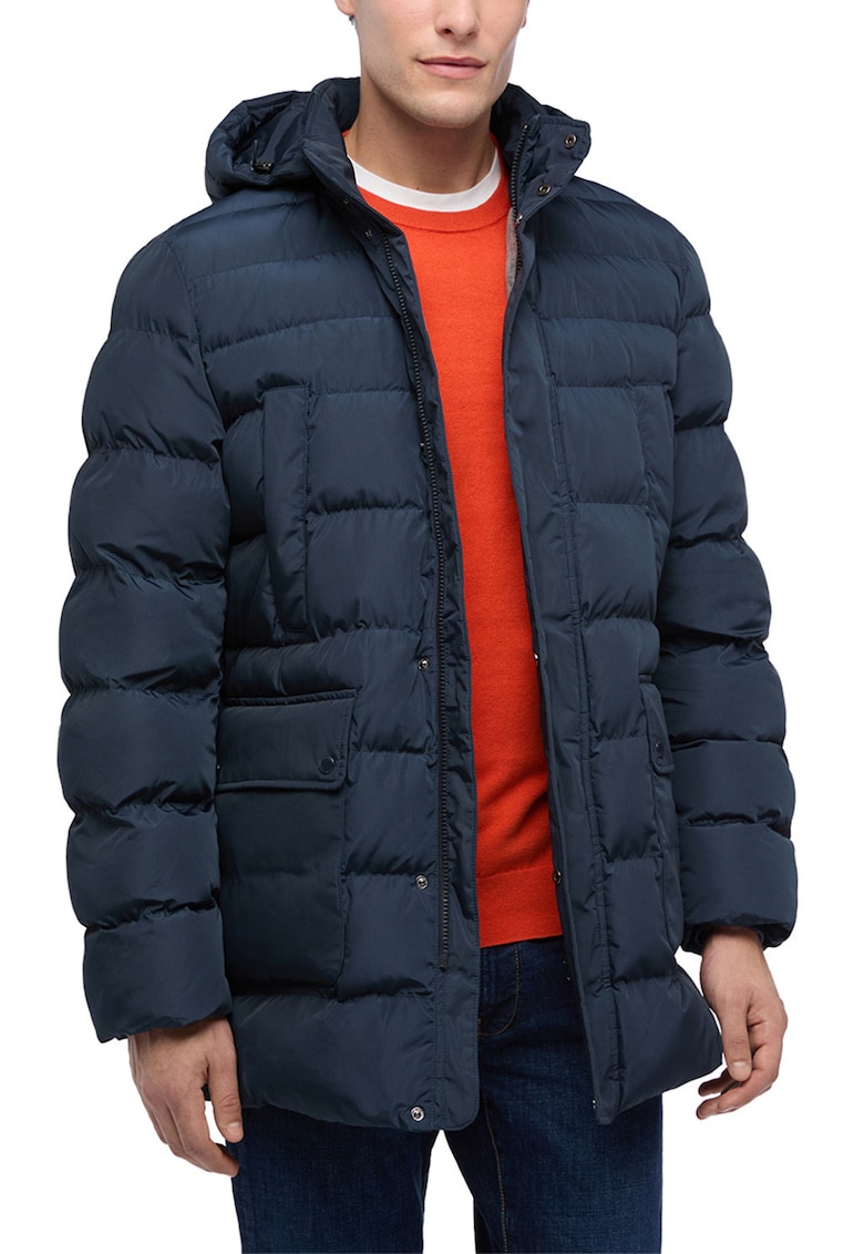 Geaca lunga cu finisaj rezistent la apa si gluga Leitan