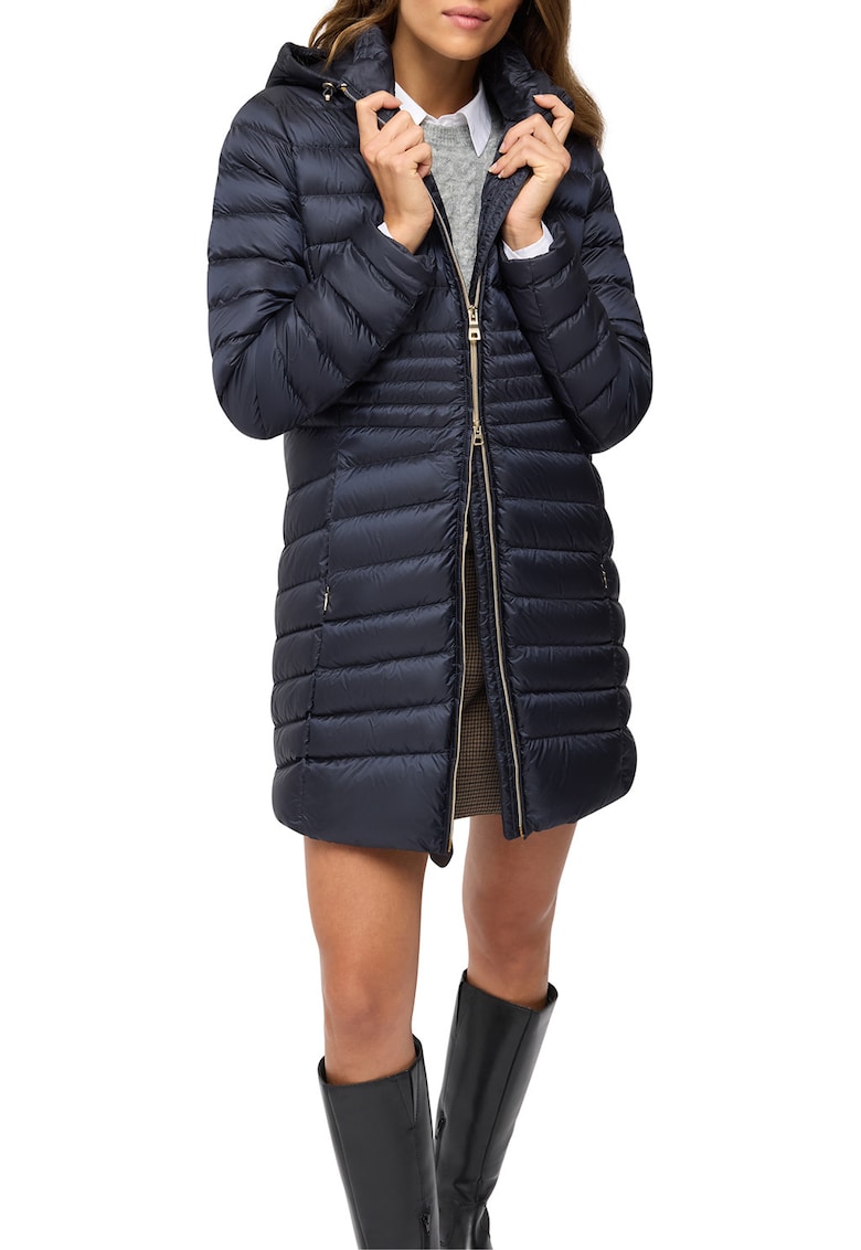 Geaca lunga matlasata cu gluga