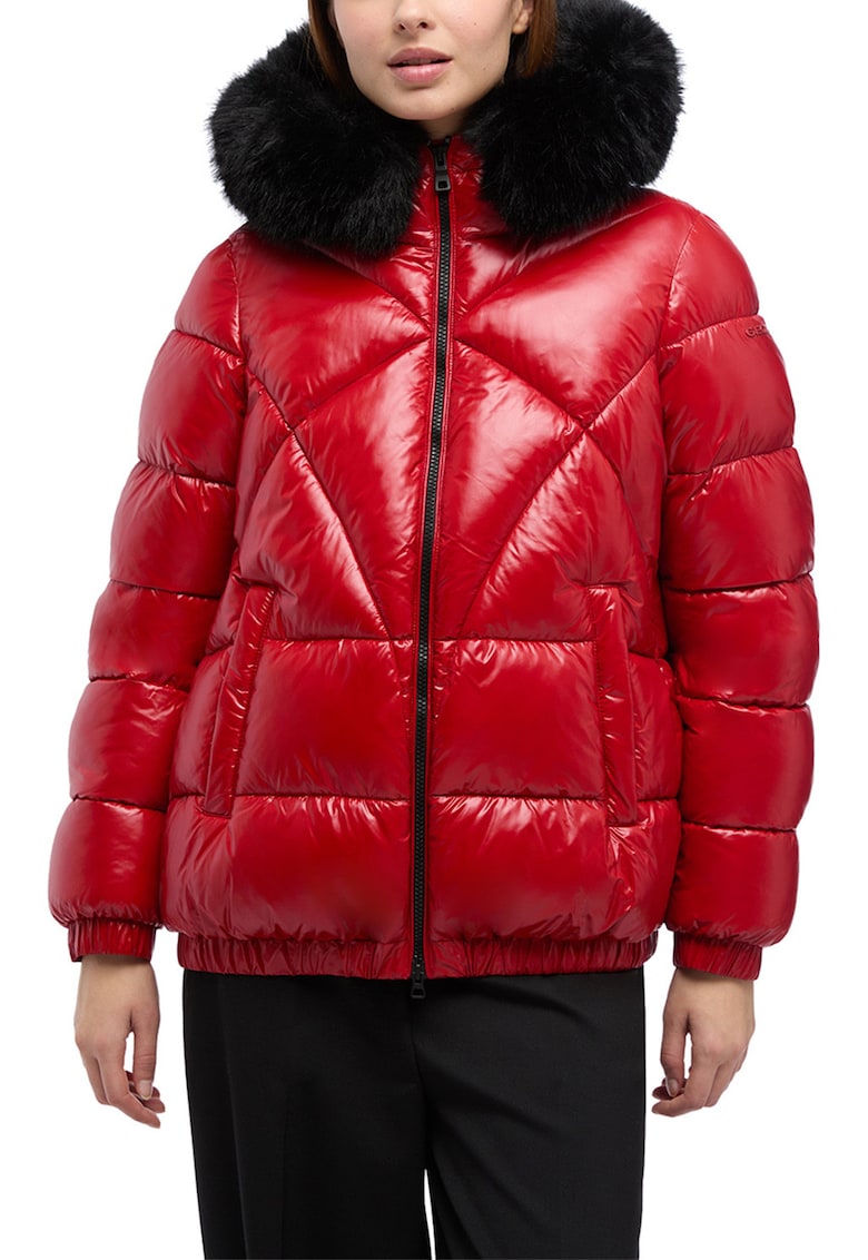 Geaca matlasata cu gluga si garnituri detasabila Backsie