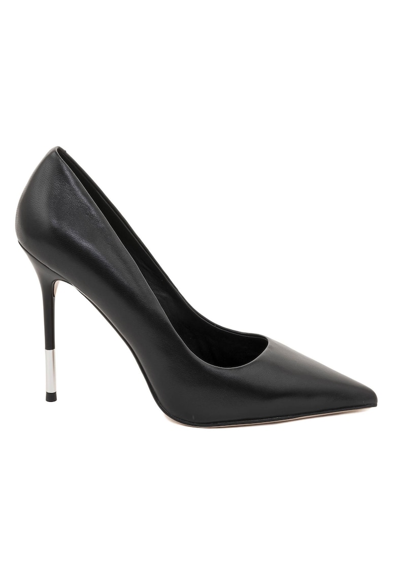Pantofi din piele cu toc stiletto Linda - Negru