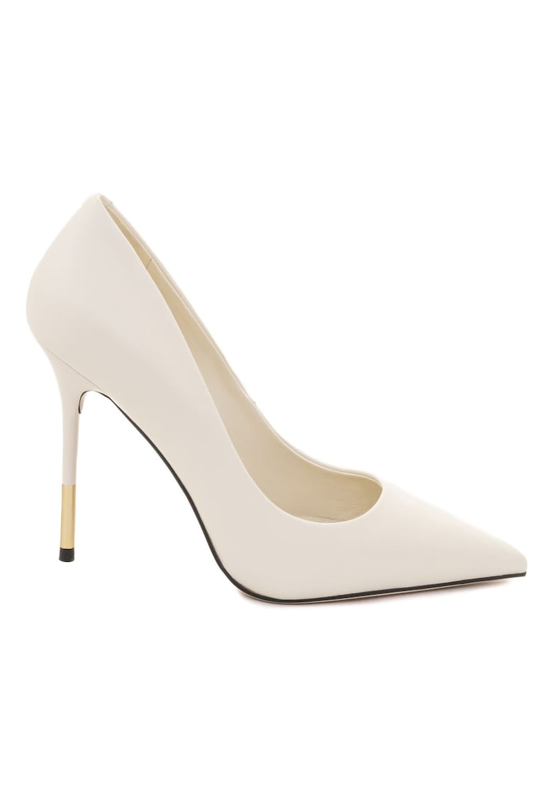 Pantofi din piele cu toc stiletto Linda - Crem