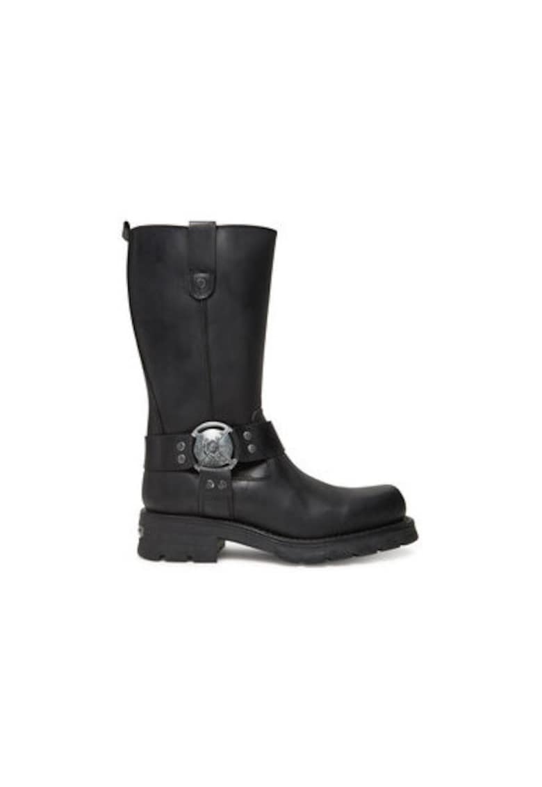 Ghete dama M-7610-S1 - Piele naturala - Negru - Negru