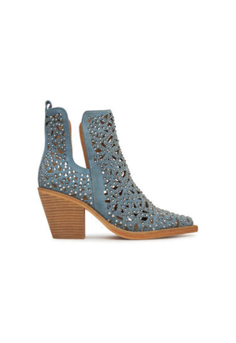 Botine dama  V250132 - Piele naturala - Albastru