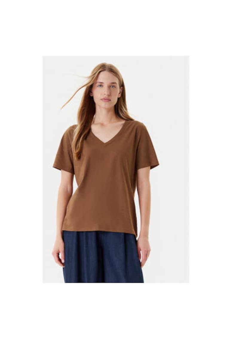 Tricou dama 3BVXD400H - Bumbac - Maro - Maro