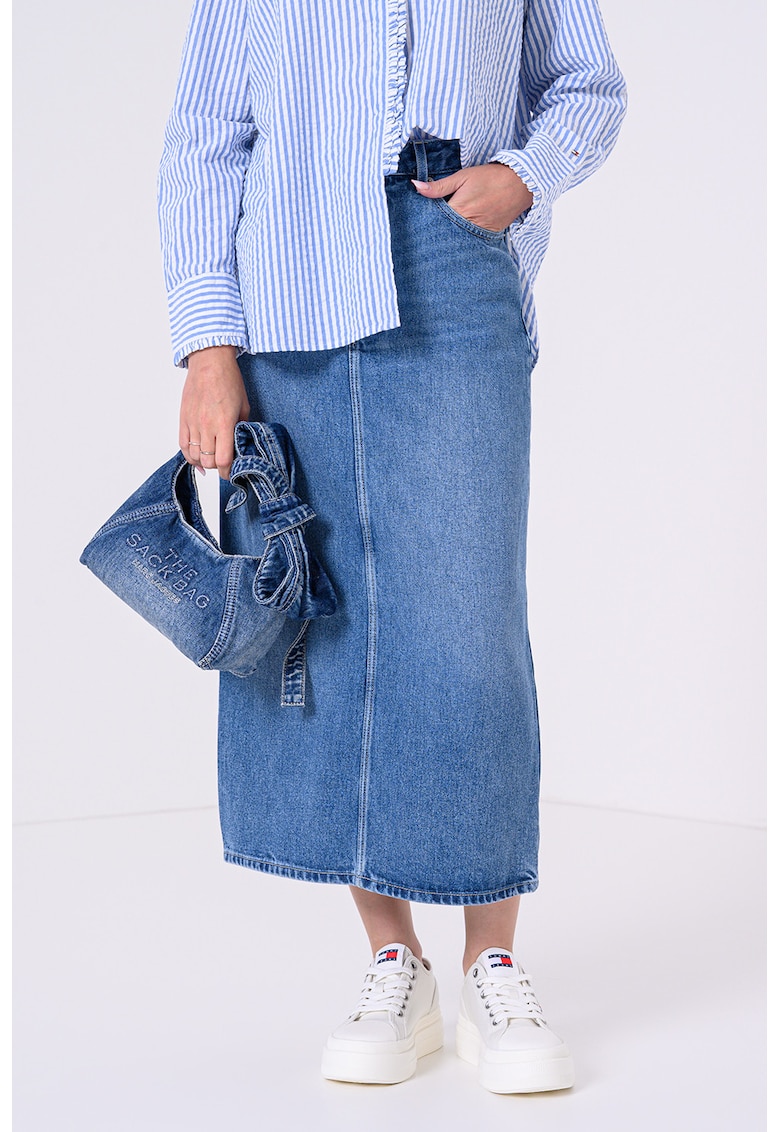 Rochie midi din denim din lyocell Rochie midi din denim din lyocell