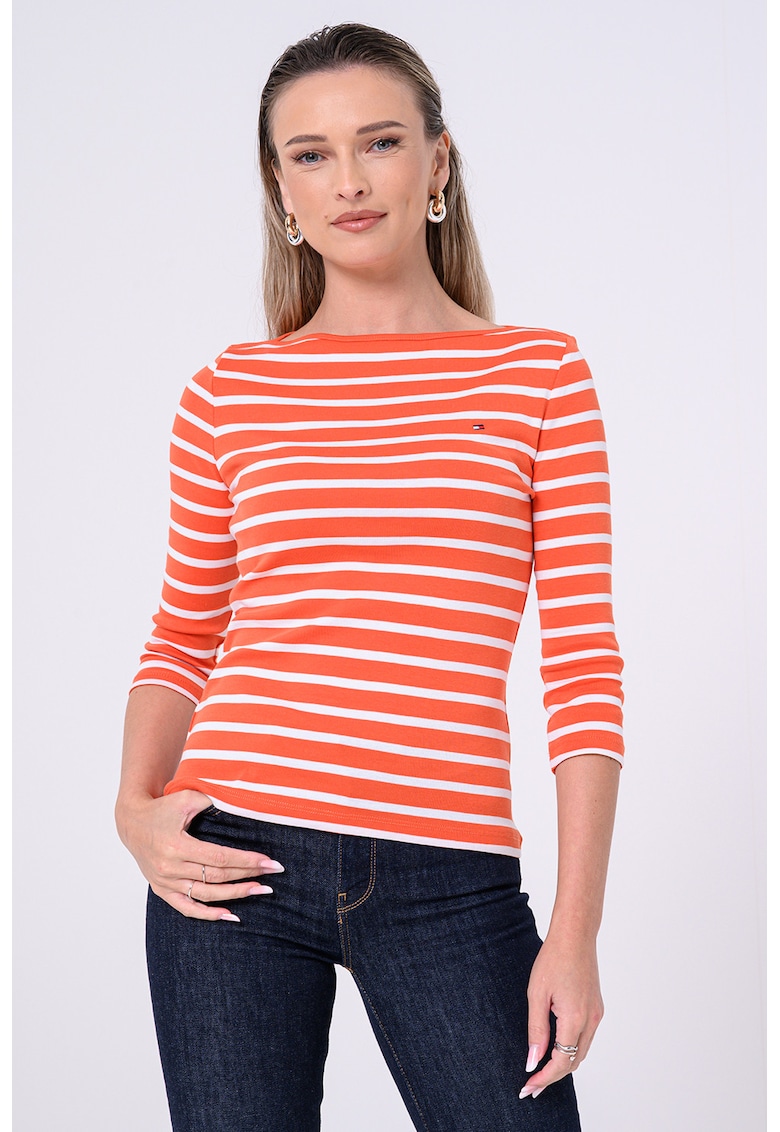 Bluza de bumbac cu maneci medii Bluza de bumbac cu maneci medii