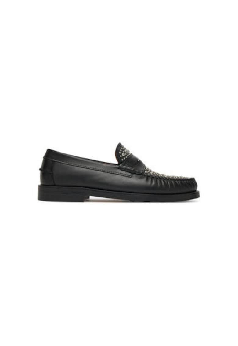 Mocasini barbati Riviera Studs - Piele naturala - Negru