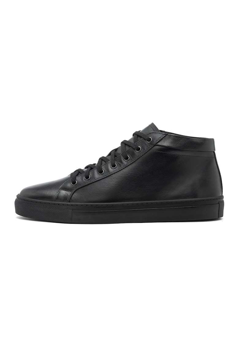 Pantofi casual mid-cut de piele - Negru