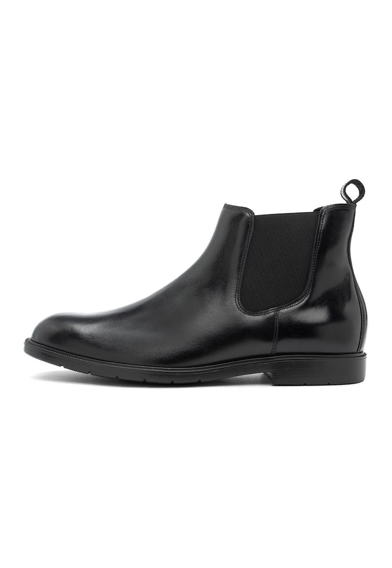Ghete Chelsea de piele - Negru