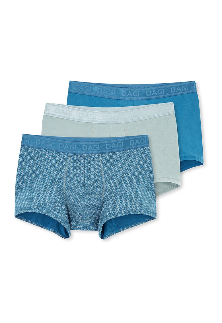 Set de boxeri din amestec de modal - 3 perechi - Verde pal/Albastru