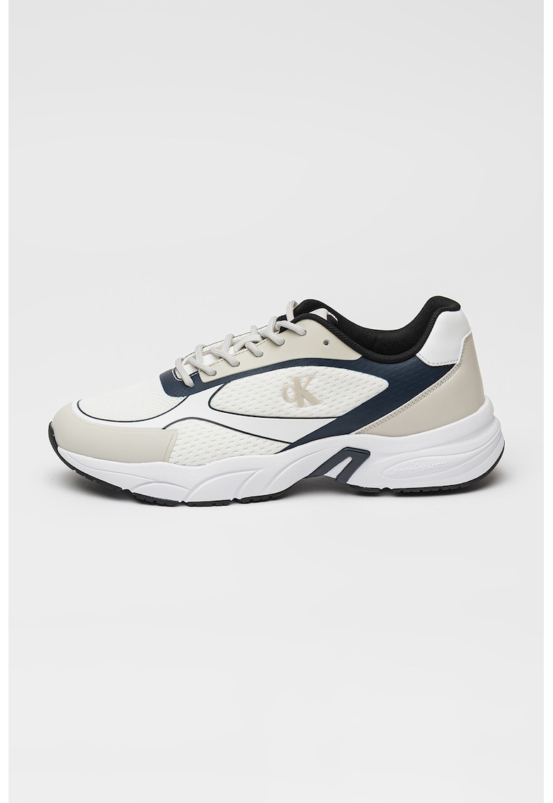 Pantofi sport low-cut cu garnituri de piele ecologica