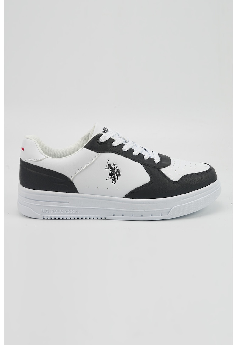 Pantofi sport low-cut din piele ecologica cu detaliu logo