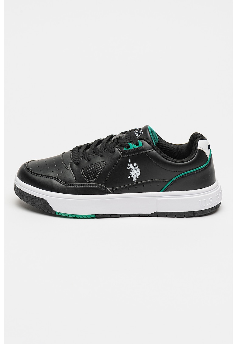 Pantofi sport din piele ecologica Leni - Verde/Negru