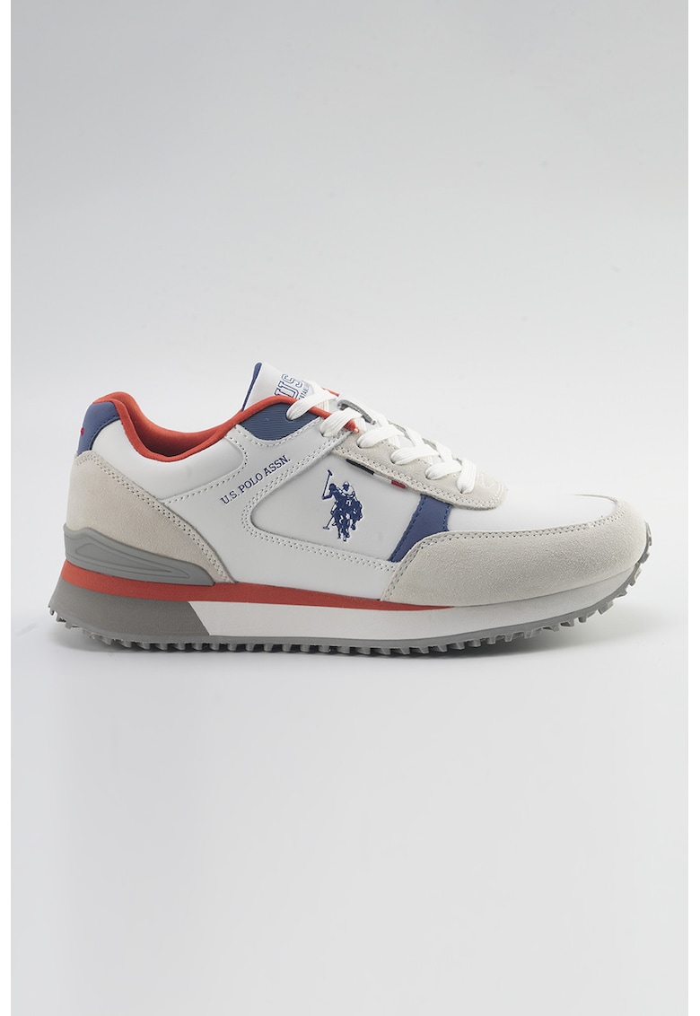 Pantofi sport din piele cu garnituri din piele intoarsa