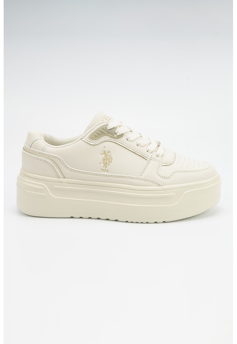 Pantofi sport din piele ecologica cu talpa flatform