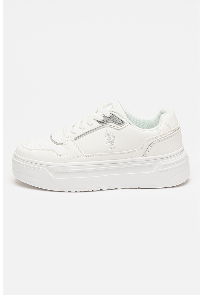 Tenisi low-cut cu platforma Caroline - Alb