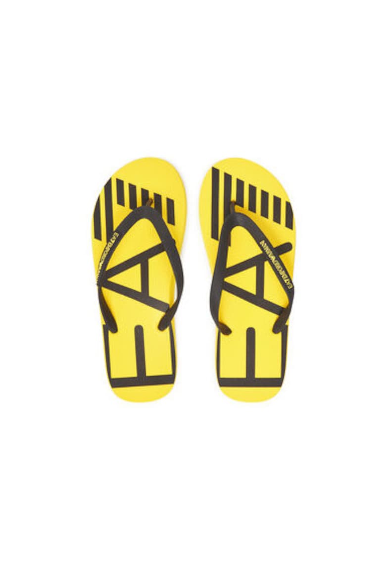 Papuci flip-flop barbati Emporio Armani - XCQ004 XK196 - Sintetic - Negru/Galben Papuci flip-flop barbati Emporio Armani - XCQ004 XK196 - Sintetic - Negru/Galben