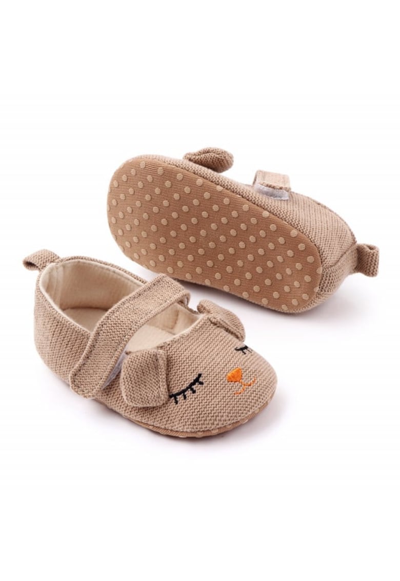 Pantofi SuperBaby - Model AL 15794 Pisicuta - Textil - 6-9 luni - Maro -