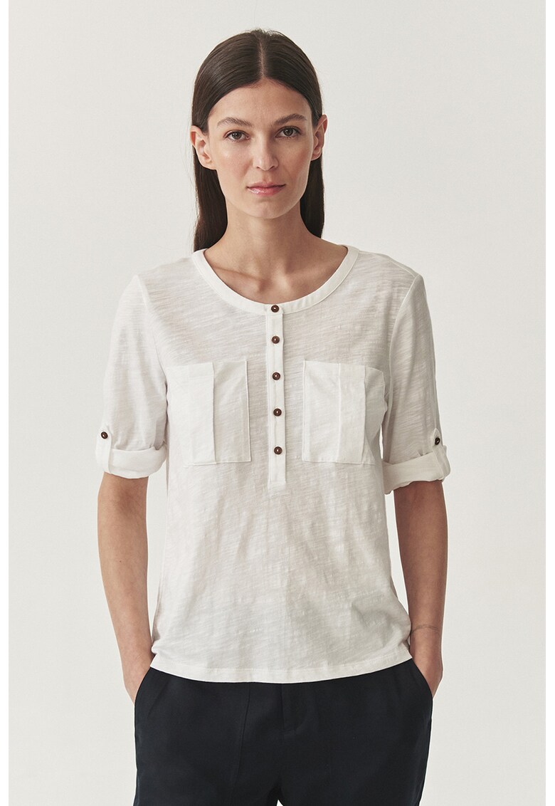 Bluza cu decolteu rotund - Alb