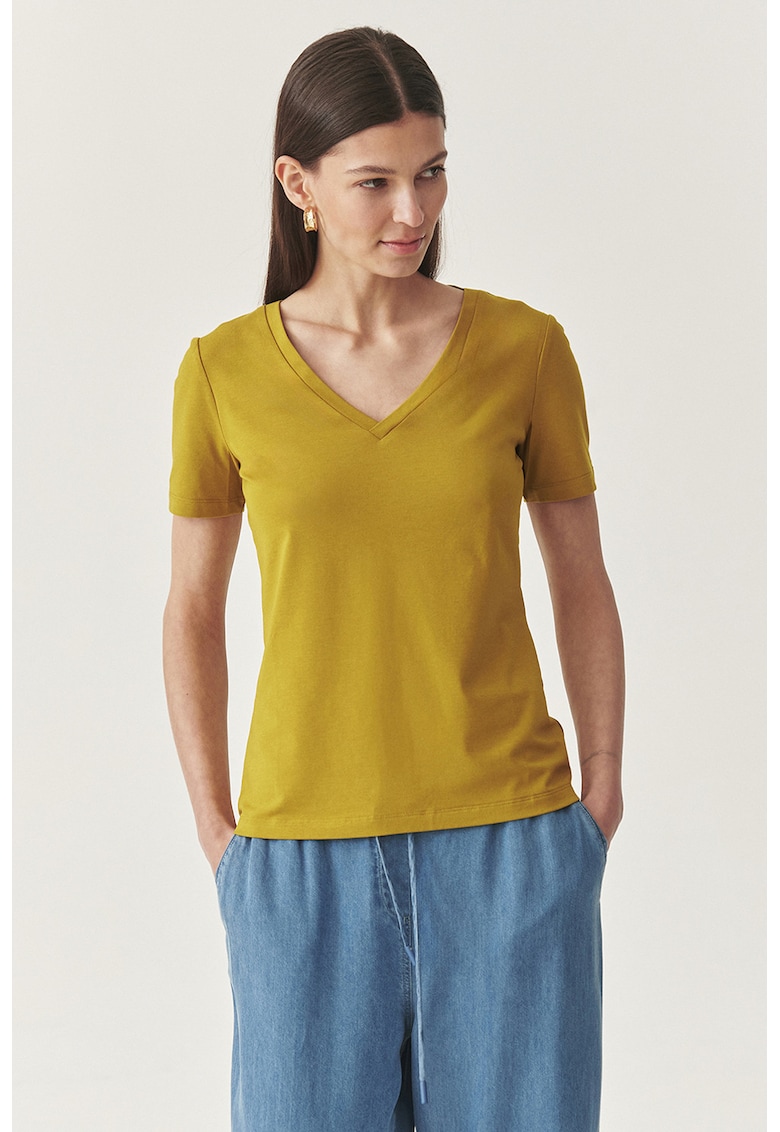 Tricou din amestec de modal - Galben mustar