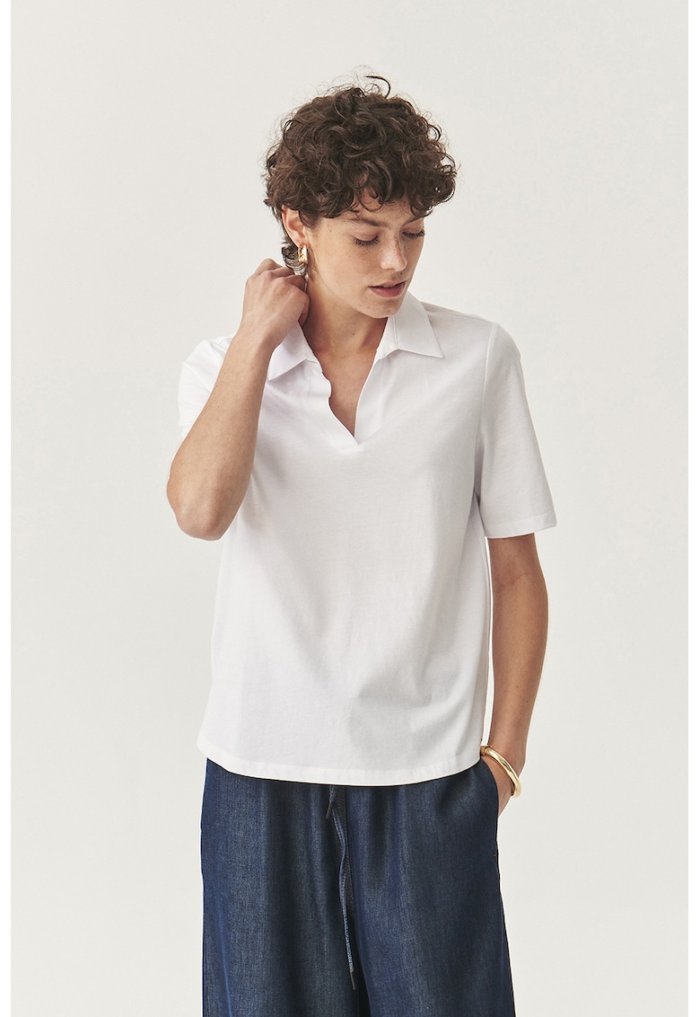 Tricou polo lejer - Alb