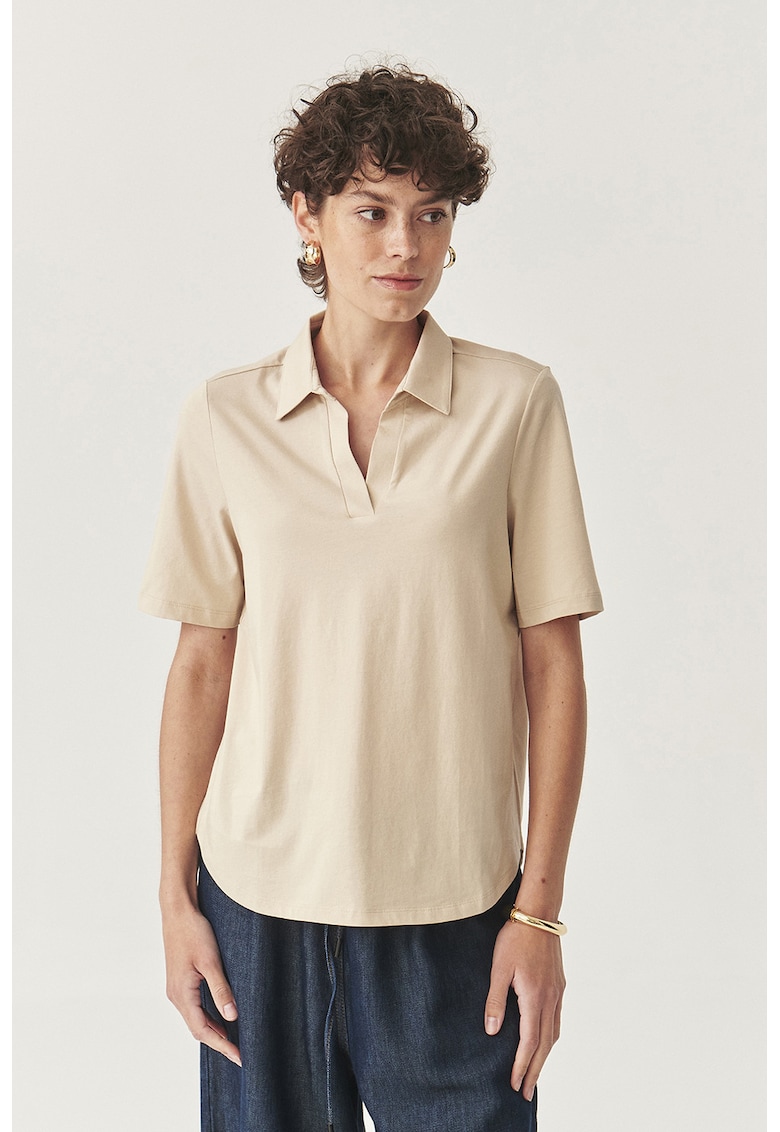 Tricou polo lejer - Bej
