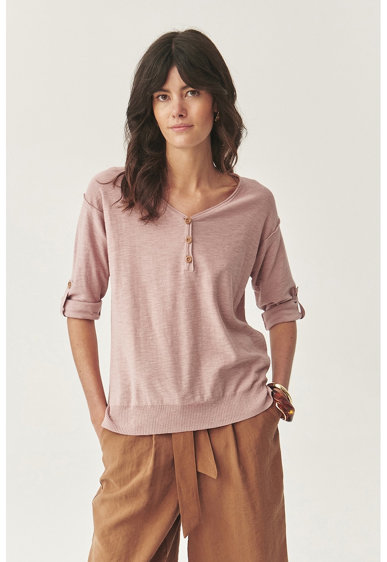 Bluza lejera cu maneci cazute si decolteu in V