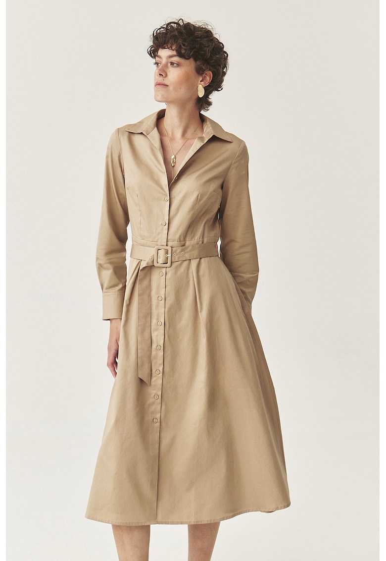 Rochie cu croiala in A si curea asortata in talie