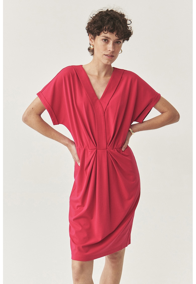 Rochie scurta cu decolteu in V - Rosu