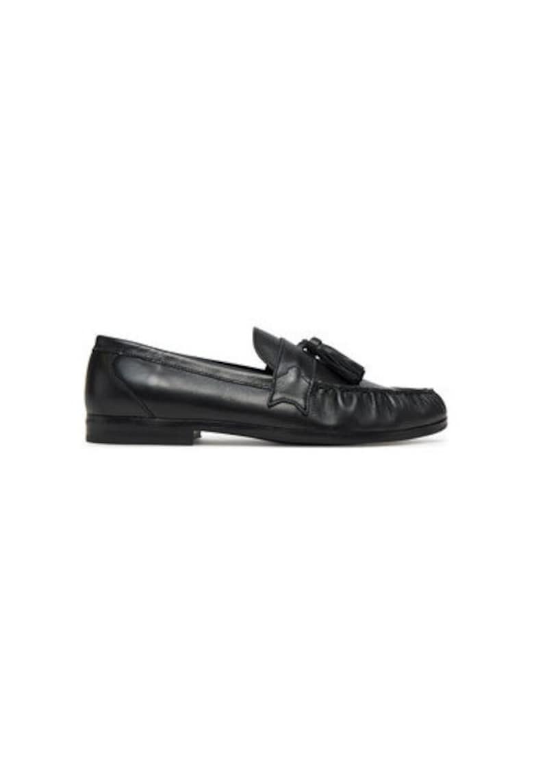 Mocasini barbati LIDO - Piele naturala - Negru - Negru