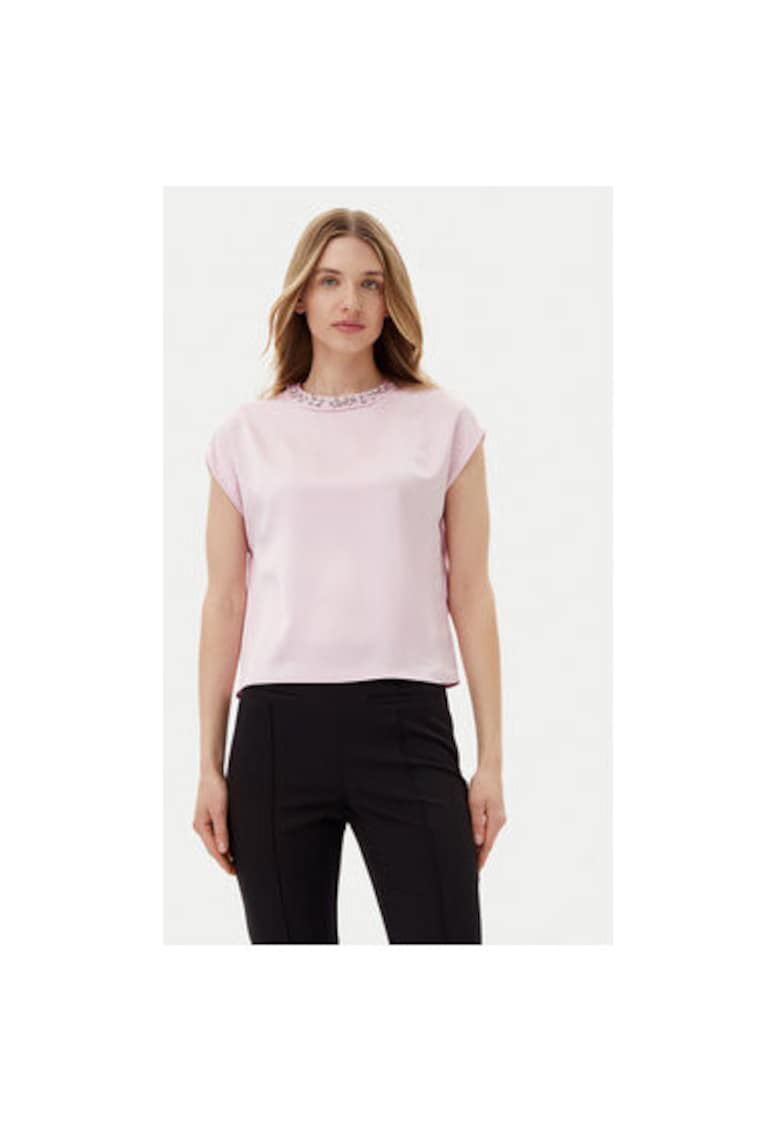 Bluza dama RIC3JBA - Poliester - Alb - Roz
