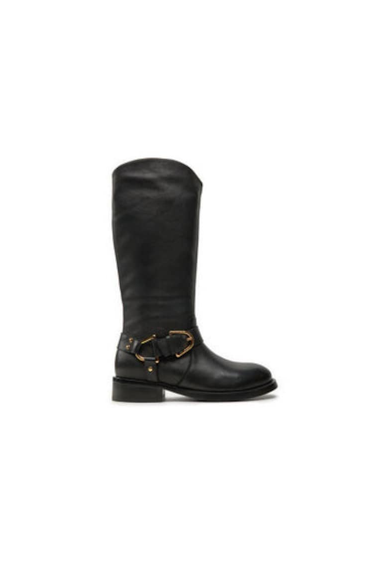 Cizme dama E4 REJ 15 01 01 - Piele naturala - Negru - Negru